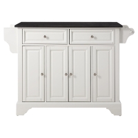 LaFayette Kitchen Island - Black Granite Top, White Finish