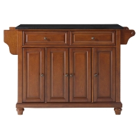Cambridge Solid Black Granite Top Kitchen Island - Classic Cherry