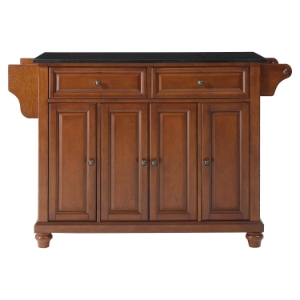 Cambridge Solid Black Granite Top Kitchen Island - Classic Cherry 