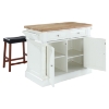 Butcher Block Top Kitchen Island and Saddle Stools - White - CROS-KF300064WH
