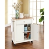 Natural Wood Top Portable Kitchen Cart/Island - White - CROS-KF30021EWH