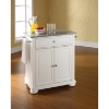 Alexandria Solid Granite Top Portable Kitchen Island - White - CROS-KF30023AWH