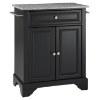 LaFayette Kitchen Island - Granite Top, Portable, Black - CROS-KF30023BBK