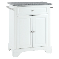 LaFayette Kitchen Island - Granite Top, Portable, White