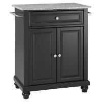 Cambridge Kitchen Island - Granite Top, Portable, Black