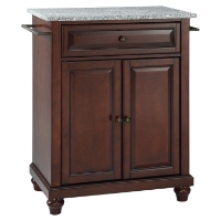 Cambridge Kitchen Island - Granite Top, Portable, Vintage Mahogany