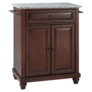 Cambridge Kitchen Island - Granite Top, Portable, Vintage Mahogany 