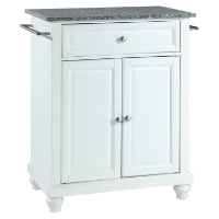 Cambridge Kitchen Island - Granite Top, Portable, White