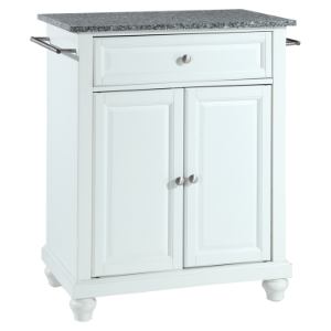 Cambridge Kitchen Island - Granite Top, Portable, White 