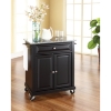 Solid Granite Top Portable Kitchen Cart/Island - Black - CROS-KF30023EBK