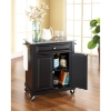 Solid Granite Top Portable Kitchen Cart/Island - Black - CROS-KF30023EBK