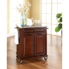 Solid Granite Top Portable Kitchen Cart/Island - Vintage Mahogany - CROS-KF30023EMA