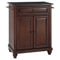 Cambridge Solid Black Granite Top Portable Kitchen Island - Mahogany