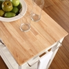 Natural Wood Top Kitchen Cart/Island - Optional Stool Storage, White - CROS-KF30051WH