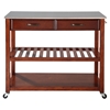 Stainless Steel Top Kitchen Island Cart - Classic Cherry - CROS-KF30052CH