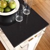 Solid Black Granite Top Kitchen Island Cart - White - CROS-KF30054WH