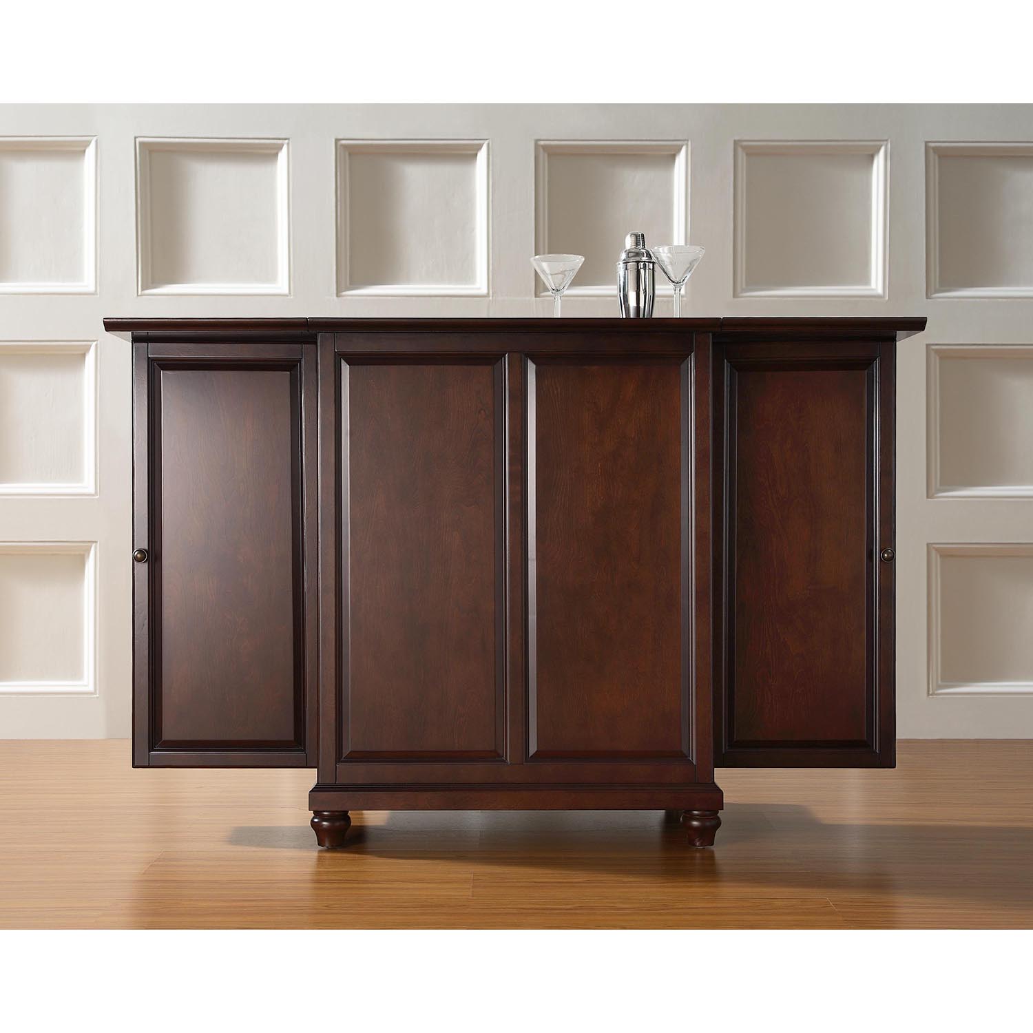 Cambridge Expandable Bar Cabinet - Vintage Mahogany | DCG Stores