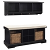 Brennan 2 Pieces Entryway Bench and Shelf Set - Black - CROS-KF60001BK