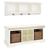 Brennan 2 Pieces Entryway Bench and Shelf Set - White - CROS-KF60001WH