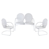 Griffith 3-Piece Conversation Seating Set - 2 Chairs and Loveseat, White - CROS-KO10002WH
