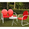 Griffith 3-Piece Conversation Seating Set - Red Chairs and Loveseat - CROS-KO10003RE