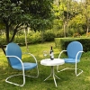 Griffith 3-Piece Conversation Seating Set - Sky Blue Chairs, White Table 