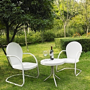 Griffith 3-Piece Conversation Seating Set - White 