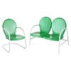 Griffith 2-Piece Metal Outdoor Conversation Seating Set - Grasshopper Green - CROS-KO10005GR