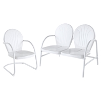 Griffith 2-Piece Metal Outdoor Conversation Seating Set - White