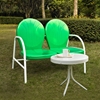 Griffith 2 Piece Conversation Seating Set - Green Loveseat, White Table - CROS-KO10006GR