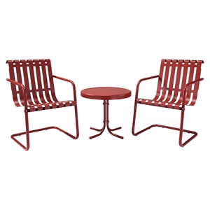 Gracie 3-Piece Conversation Seating Set - Coral Red 