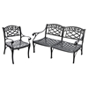 Sedona Conversation Loveseat and Club Chair - Cast Aluminum, Black - CROS-KO60004BK
