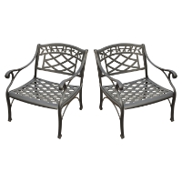 Sedona 2-Piece Conversation Seating Set - Cast Aluminum, Charcoal Black