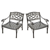 Sedona 2-Piece Conversation Seating Set - Cast Aluminum, Charcoal Black - CROS-KO60006BK
