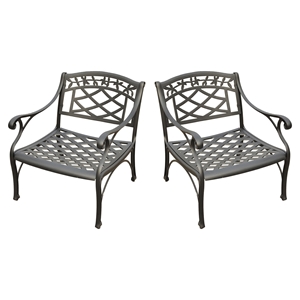 Sedona 2-Piece Conversation Seating Set - Cast Aluminum, Charcoal Black 