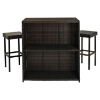 Palm Harbor 3-Piece Outdoor Wicker Bar Set - Dark Brown - CROS-KO70009BR