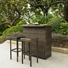 Palm Harbor 3-Piece Outdoor Wicker Bar Set - Dark Brown - CROS-KO70009BR