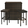 Palm Harbor 3-Piece Outdoor Wicker Bar Set - Dark Brown - CROS-KO70009BR