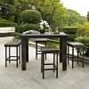 Palm Harbor 5-Piece Outdoor Wicker High Dining Set - Dark Brown - CROS-KO70010BR
