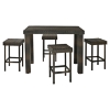 Palm Harbor 5-Piece Outdoor Wicker High Dining Set - Dark Brown - CROS-KO70010BR