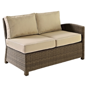 Bradenton Outdoor Wicker Sectional Right Corner Loveseat - Sand Cushions 