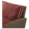 Bradenton Outdoor Wicker Sectional Right Corner Loveseat - Sangria Cushions - CROS-KO70015WB-SG