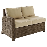 Bradenton Outdoor Wicker Sectional Left Corner Loveseat - Sand Cushions