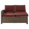 Bradenton Outdoor Wicker Sectional Left Corner Loveseat - Sangria Cushions - CROS-KO70016WB-SG