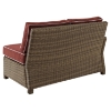 Bradenton Outdoor Wicker Sectional Left Corner Loveseat - Sangria Cushions - CROS-KO70016WB-SG