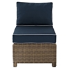 Bradenton Outdoor Wicker Sectional Center Chair - Navy Cushions - CROS-KO70017WB-NV