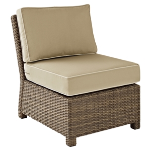 Bradenton Outdoor Wicker Sectional Center Chair - Sand Cushions 