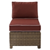 Bradenton Outdoor Wicker Sectional Center Chair - Sangria Cushions - CROS-KO70017WB-SG