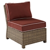 Bradenton Outdoor Wicker Sectional Center Chair - Sangria Cushions - CROS-KO70017WB-SG