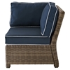 Bradenton Outdoor Wicker Sectional Corner Chair - Navy Cushions - CROS-KO70018WB-NV
